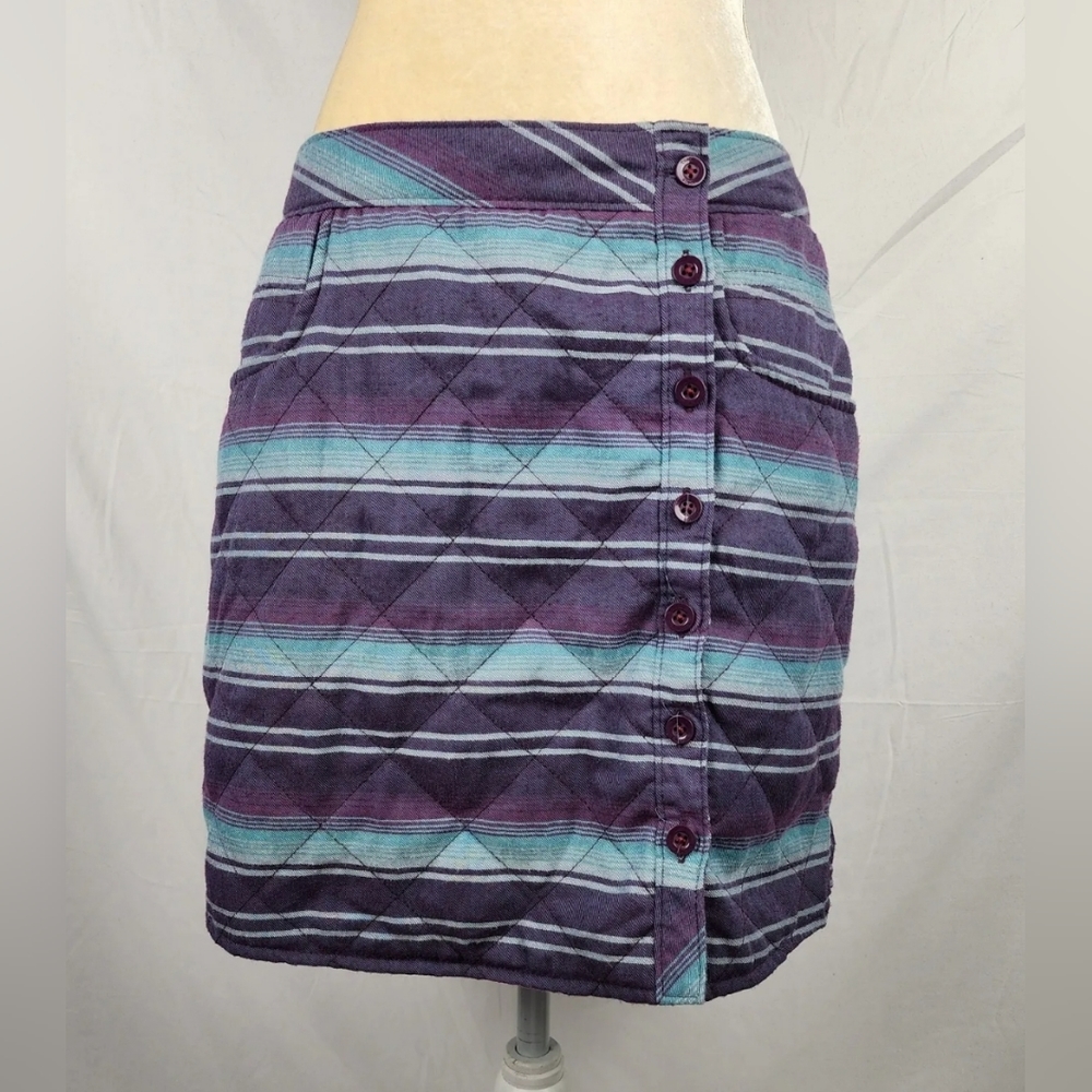 Toad & Co Women's Quilted Birddog Y2K Lined Striped Skirt sz 6